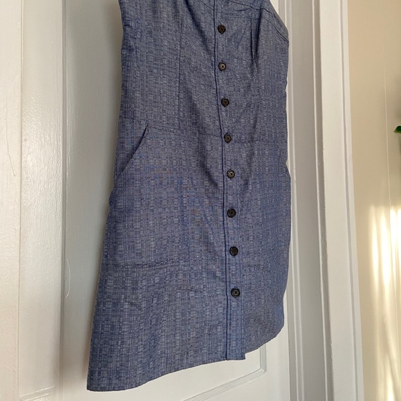 Derek Lam Chambray Button Front Dress w Pockets 16 - Picture 4 of 11